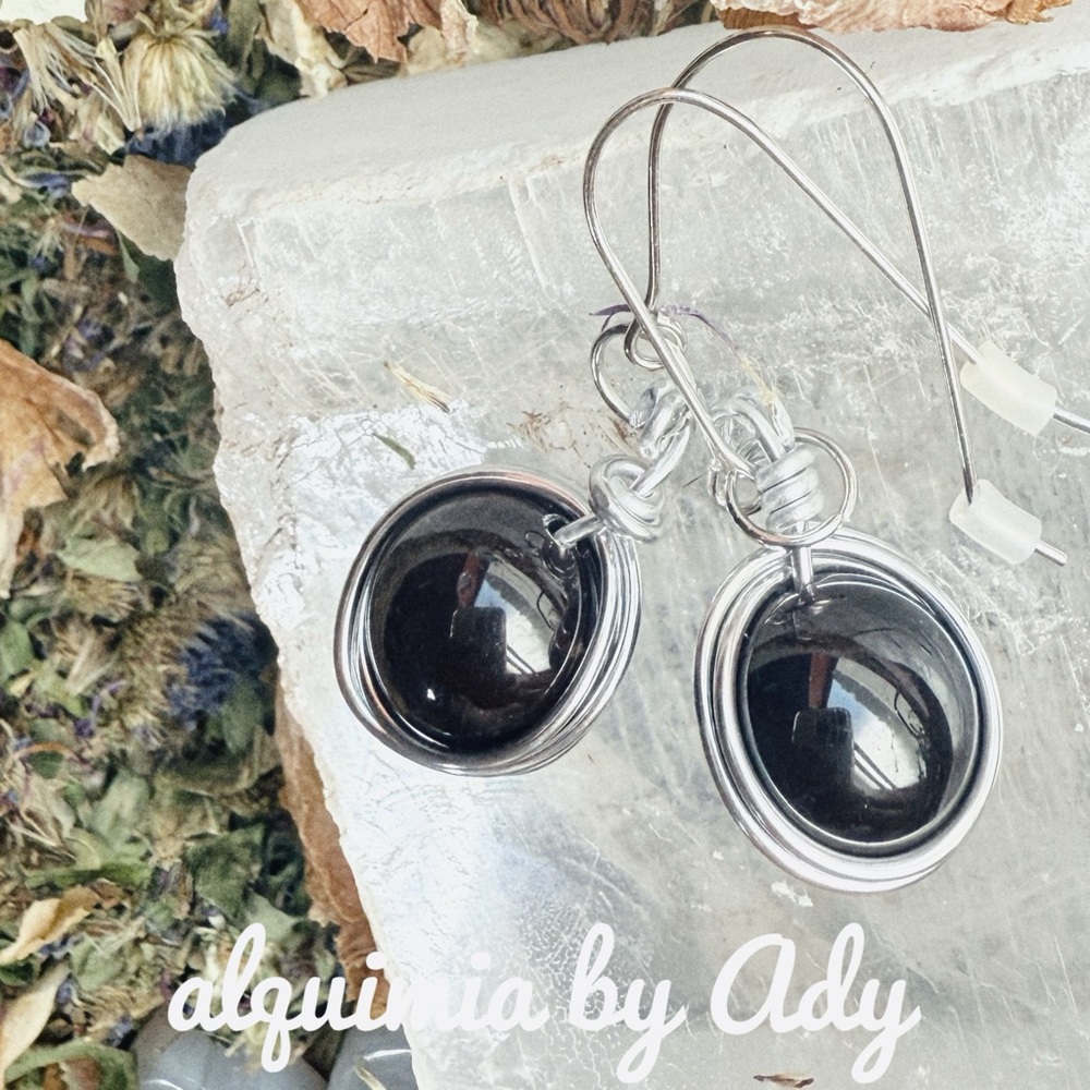 Big deep dark wine garnet sphere dangle silver earrings